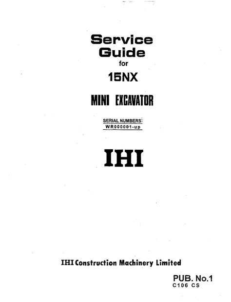 ihi 15nx mini excavator manual|ihi mini 15vxe manual.